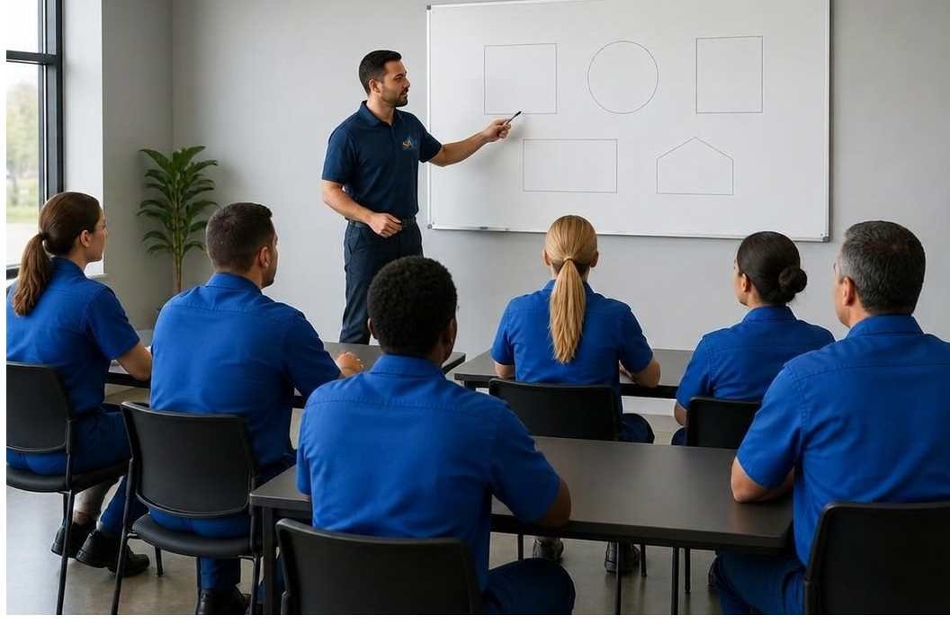 Facility staff attending an operational training session